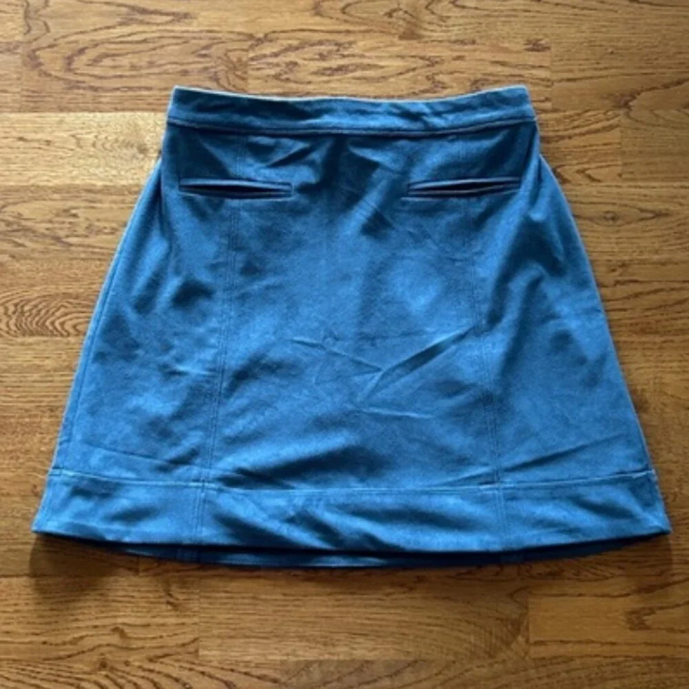 Abercrombie Kids Girls Skirt Mini Blue Faux Suede Vegan 15/16 Pull On A line